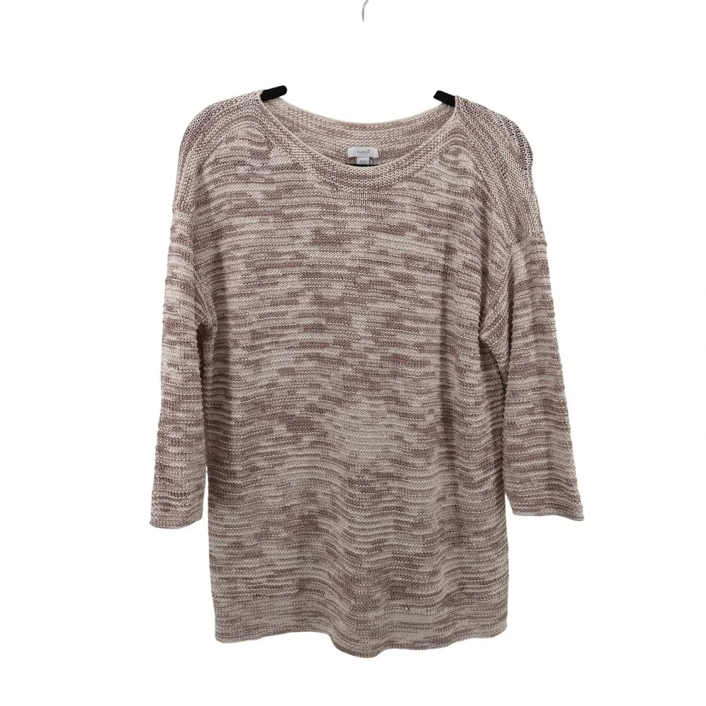 Pure Jill Sweater Textured Marled Knit Small Pink Womens Cotton‎ Blend Pullover